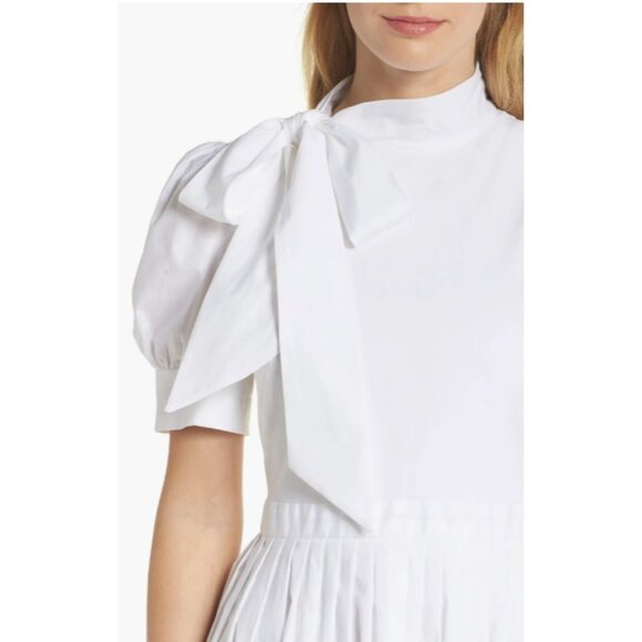 PRE-OWNED GIRL MEETS GLAM COLLECTION HANNA PUFF SLEEVE COTTON POPLIN DRESS SZ 6 - Picture 7 of 10